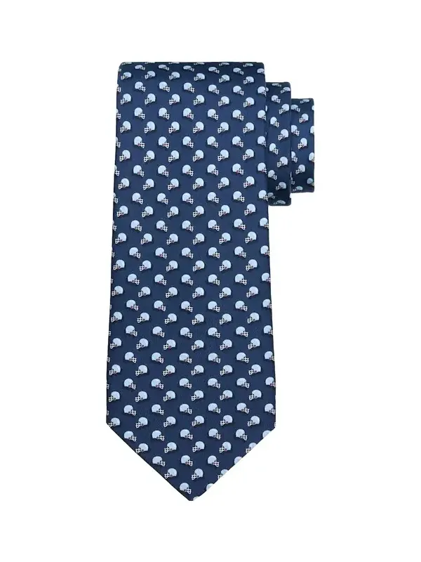 Men's Helmet-Print Silk Tie