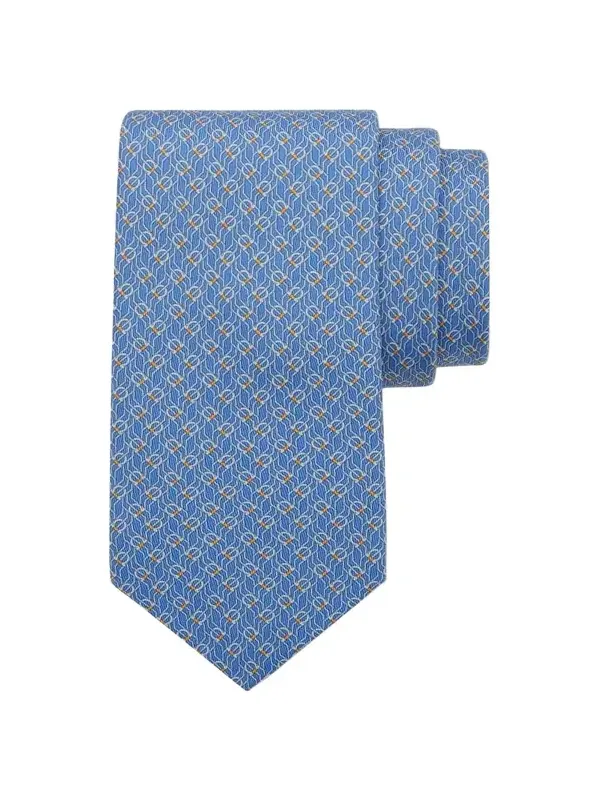 Men's Tetris-Print Silk Tie
