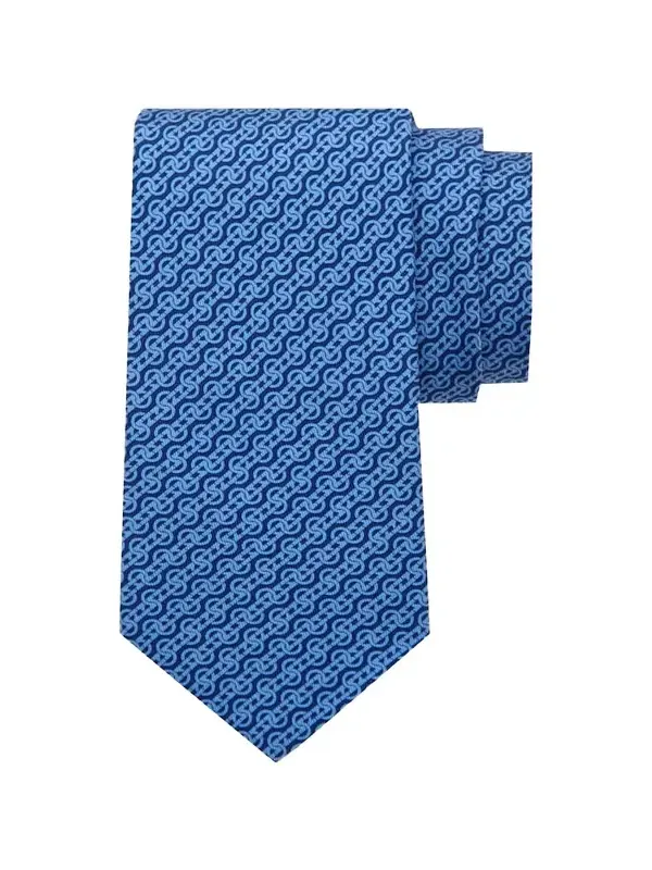 Men's Interwoven Gancini-Print Silk Tie