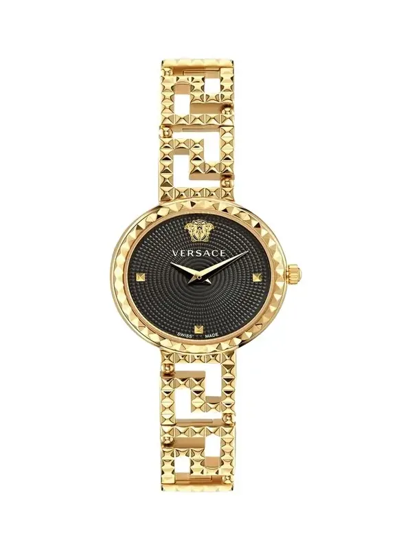 28mm Greca Goddess Watch with Bracelet Strap, Black