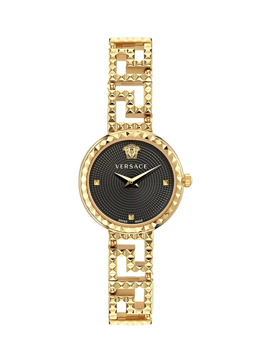 28mm Greca Goddess Watch with Bracelet Strap, Black 28mm Greca Goddess Watch with Bracelet Strap, Black