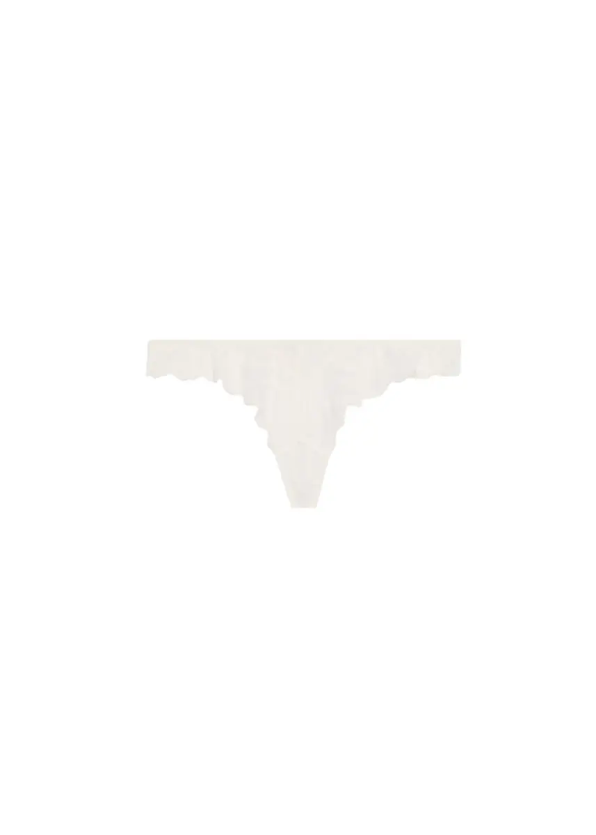 Kiki de Montparnasse Leche Moi Scalloped Lace Thong | Thumbnail 3