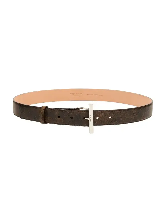 T-Bar Skinny Leather Belt