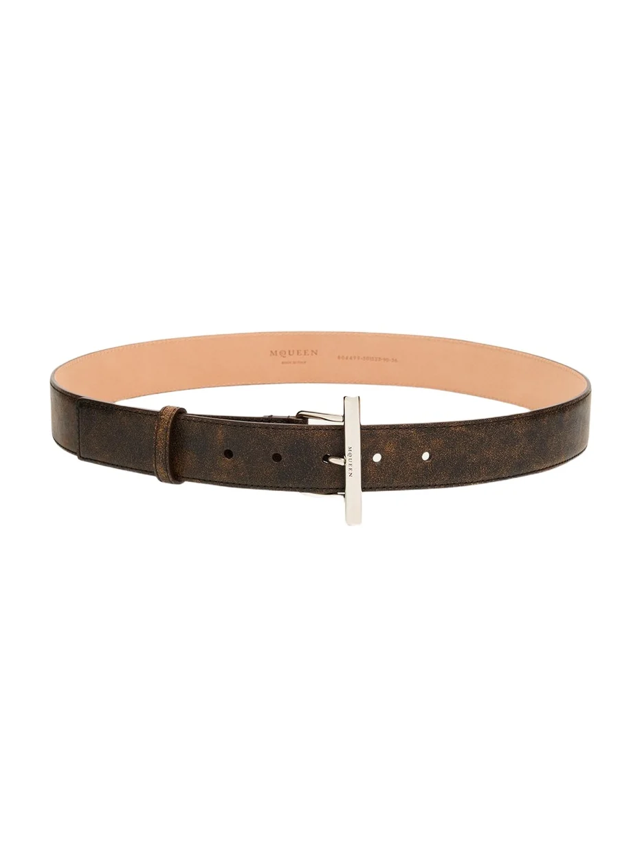 T-Bar Skinny Leather Belt
