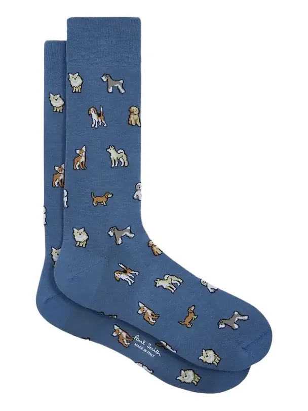 Paul Smith Men's Kyoto Dogs Crew Socks