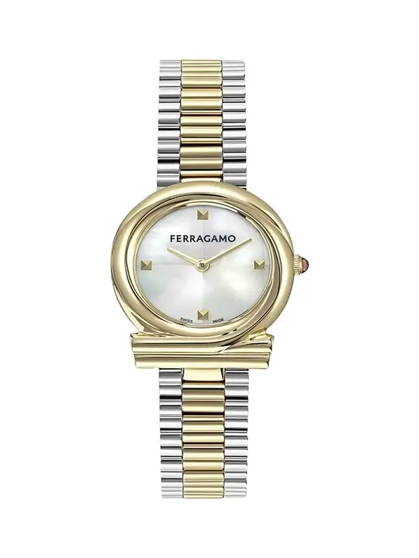 Gancini Twisted 28MM Two Tone Mother of Pearl Watch Gancini Twisted 28MM Two Tone Mother of Pearl Watch