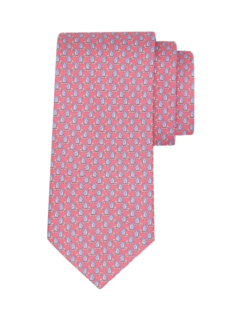 Men's Penguin on Sled Silk Tie Men's Penguin on Sled Silk Tie