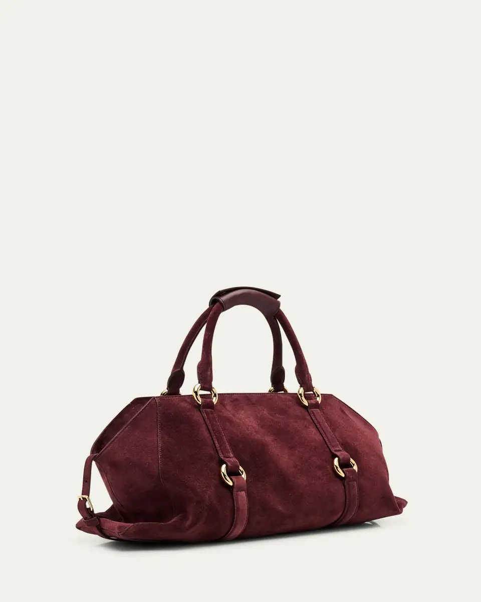 Alexander McQueen Farringdon Medium Suede Top-Handle Bag | Thumbnail 3 Alexander McQueen Farringdon Medium Suede Top-Handle Bag | Thumbnail 3
