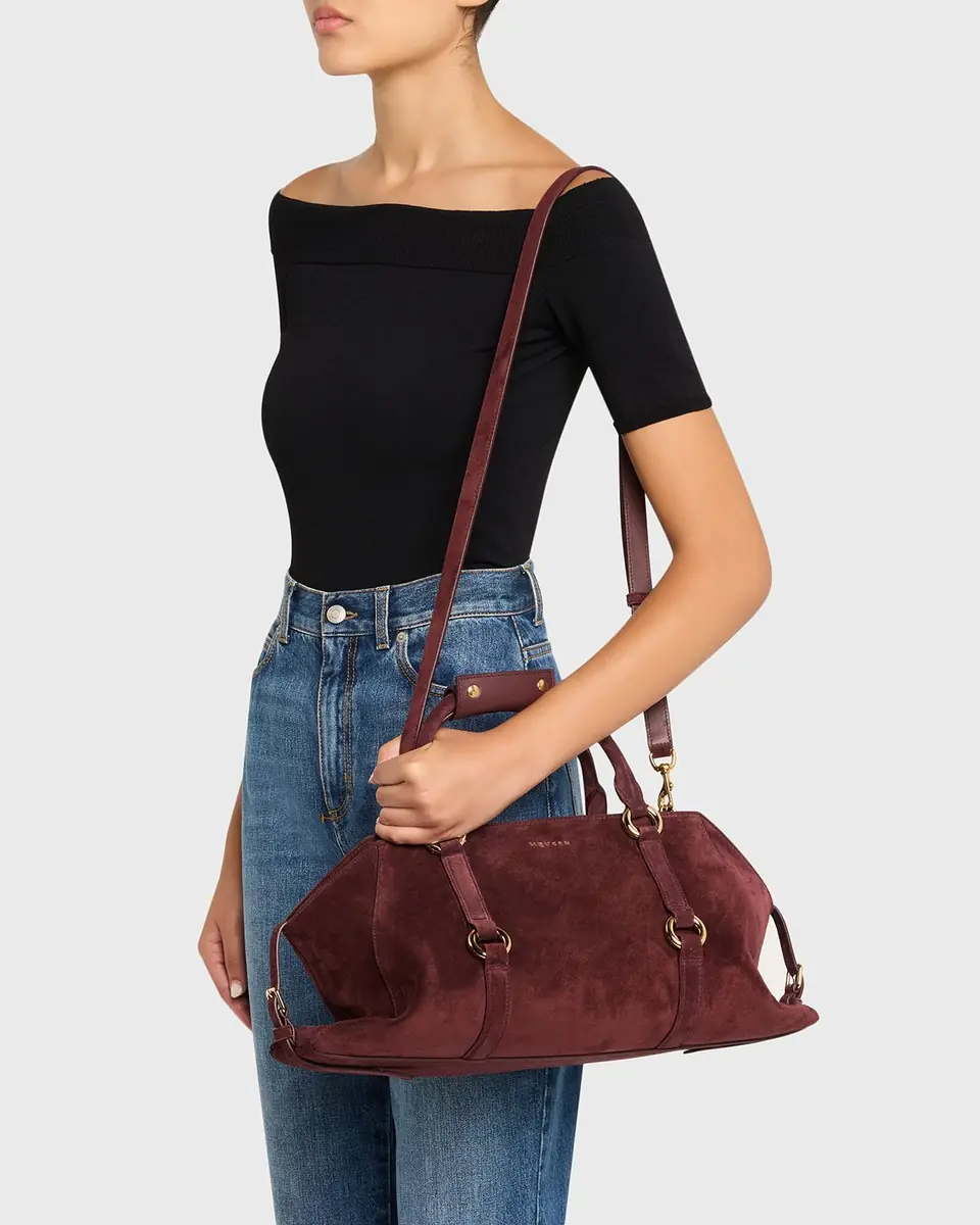 Alexander McQueen Farringdon Medium Suede Top-Handle Bag | Thumbnail 6 Alexander McQueen Farringdon Medium Suede Top-Handle Bag | Thumbnail 6