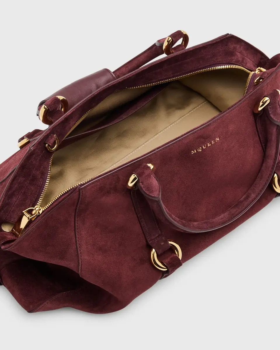 Alexander McQueen Farringdon Medium Suede Top-Handle Bag | Thumbnail 8 Alexander McQueen Farringdon Medium Suede Top-Handle Bag | Thumbnail 8