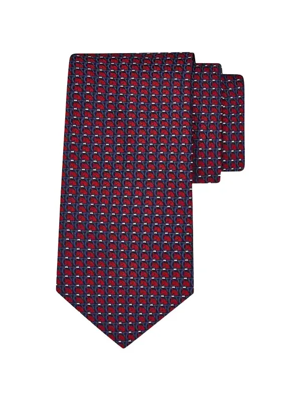 Ferragamo Men's Micro-Geometric Jacquard Silk Tie