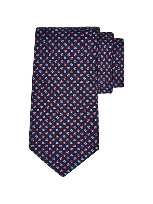 Men's Sports Ball Print Silk Tie