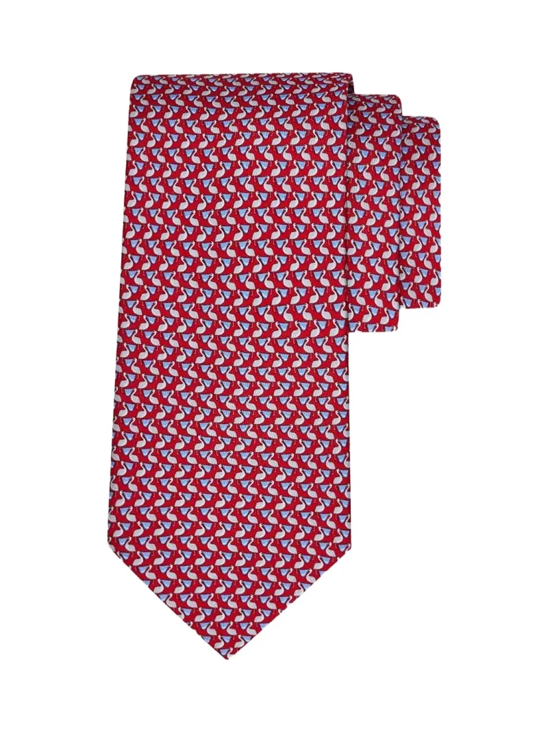 Men's Pelican Micro-Print Silk Tie
