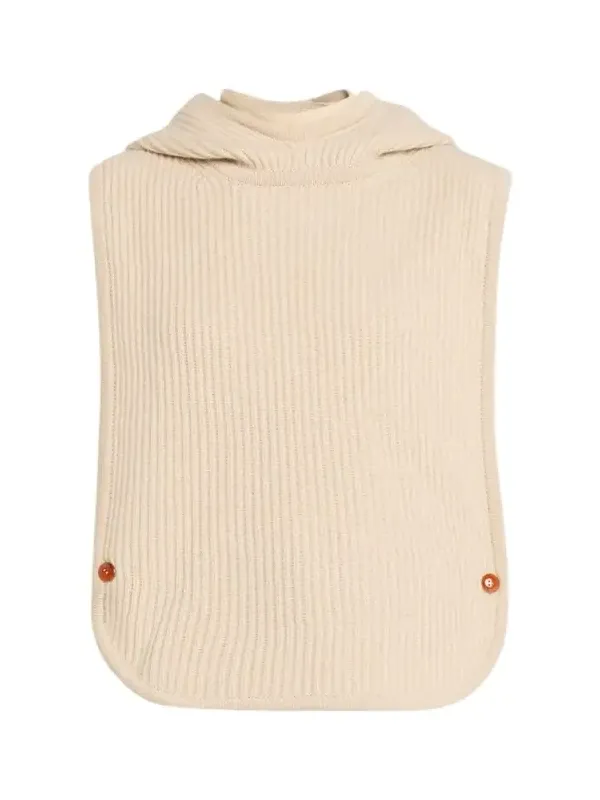 Melange Cashmere Rib Hooded Vest Melange Cashmere Rib Hooded Vest