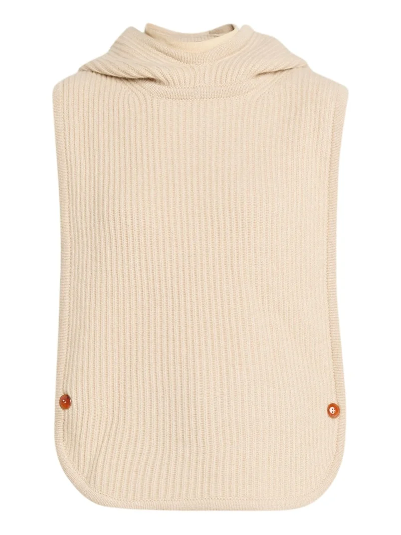God’s True Cashmere Melange Cashmere Rib Hooded Vest