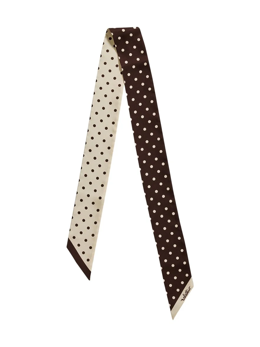 Valentino Garavani Reversible Silk Twill Skinny Scarf