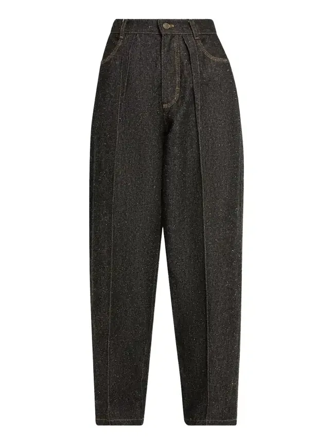 Borrowed Pleated Tapered-Leg Denim Pants Borrowed Pleated Tapered-Leg Denim Pants
