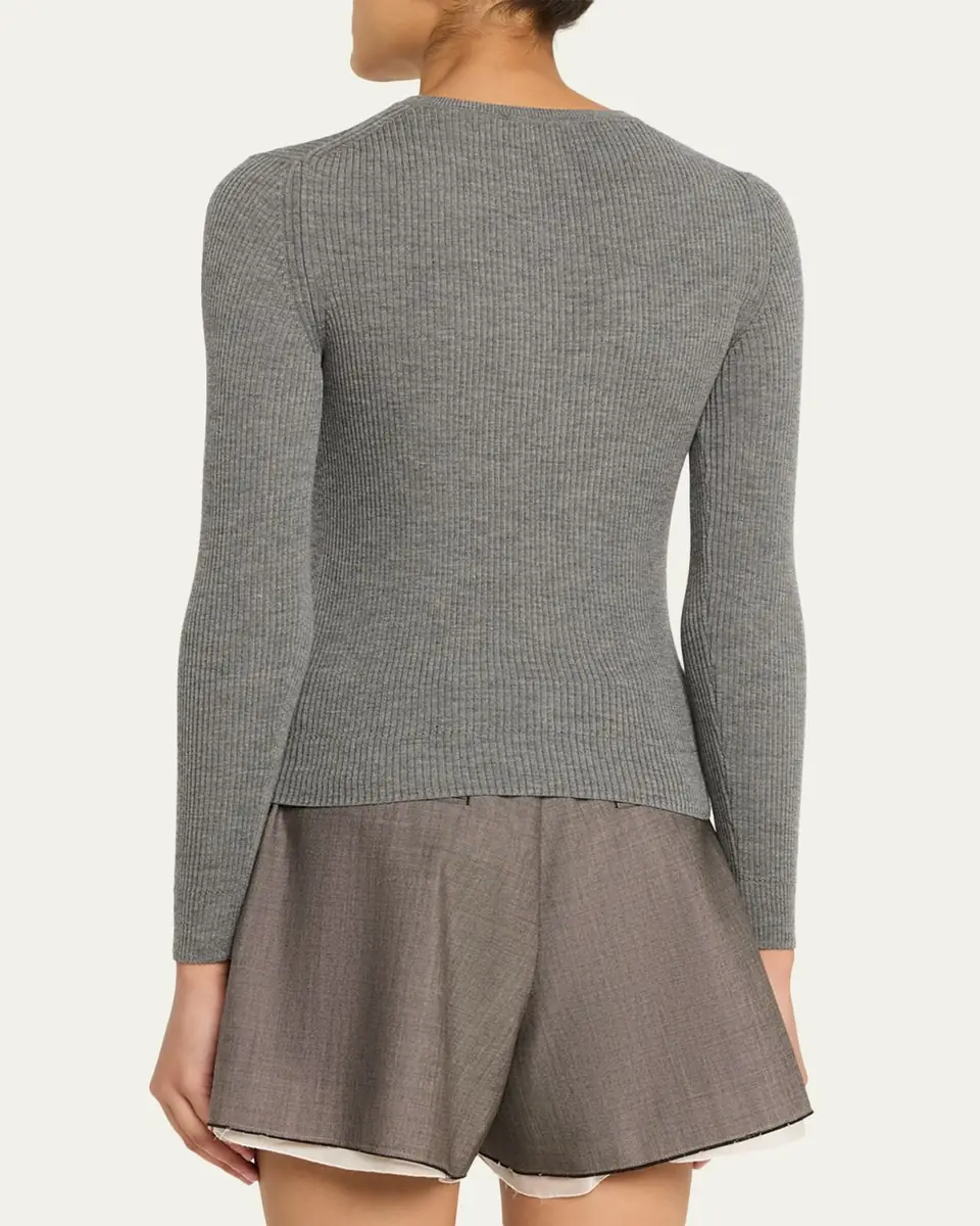 Nackiyé Insider Wool Rib Henley Top | Thumbnail 3