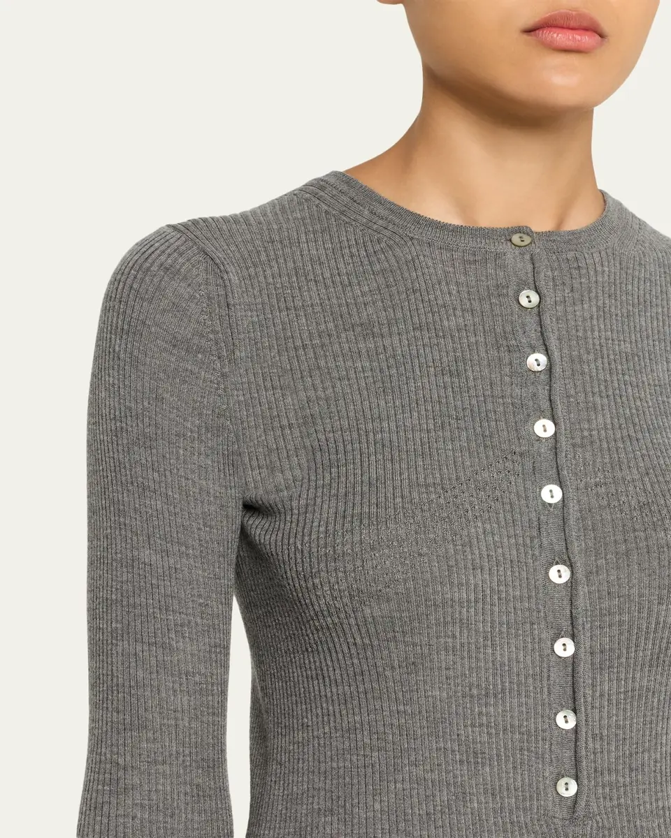 Nackiyé Insider Wool Rib Henley Top | Thumbnail 5