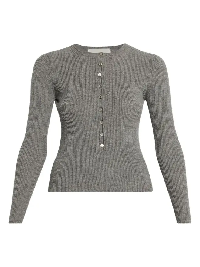 Insider Wool Rib Henley Top Insider Wool Rib Henley Top
