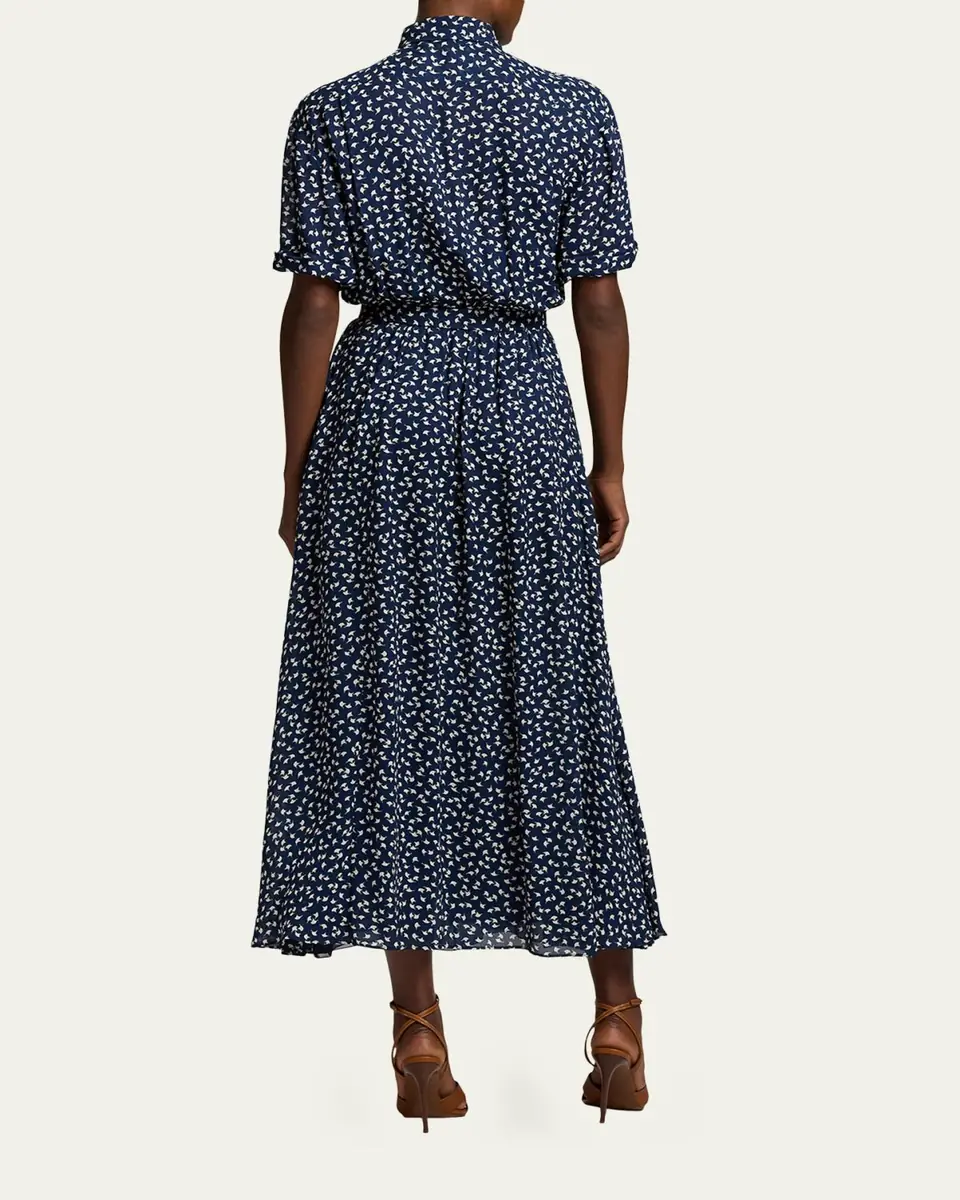 Ralph Lauren Collection Sura Geo-Print Georgette Day Dress | Thumbnail 3