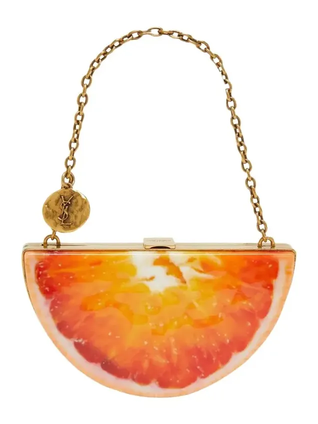 Mini Orange Wedge Resin Clutch Bag