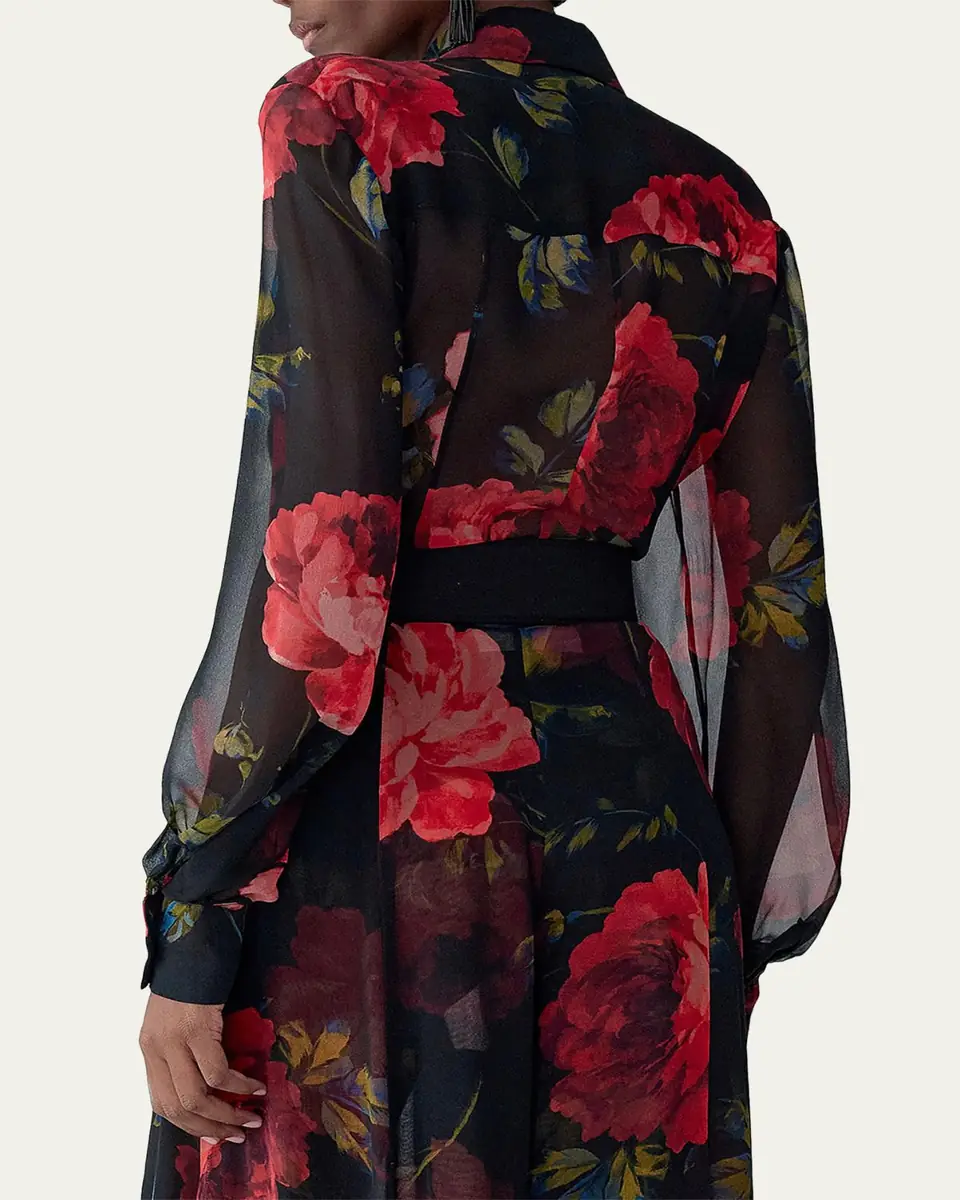 Carolina Herrera Isabella Rose Silk Organza Button-Down Top | Thumbnail 3