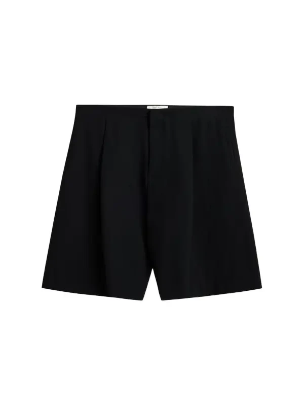 The Row Men's Sayed Pleated Wool Gabardine Shorts