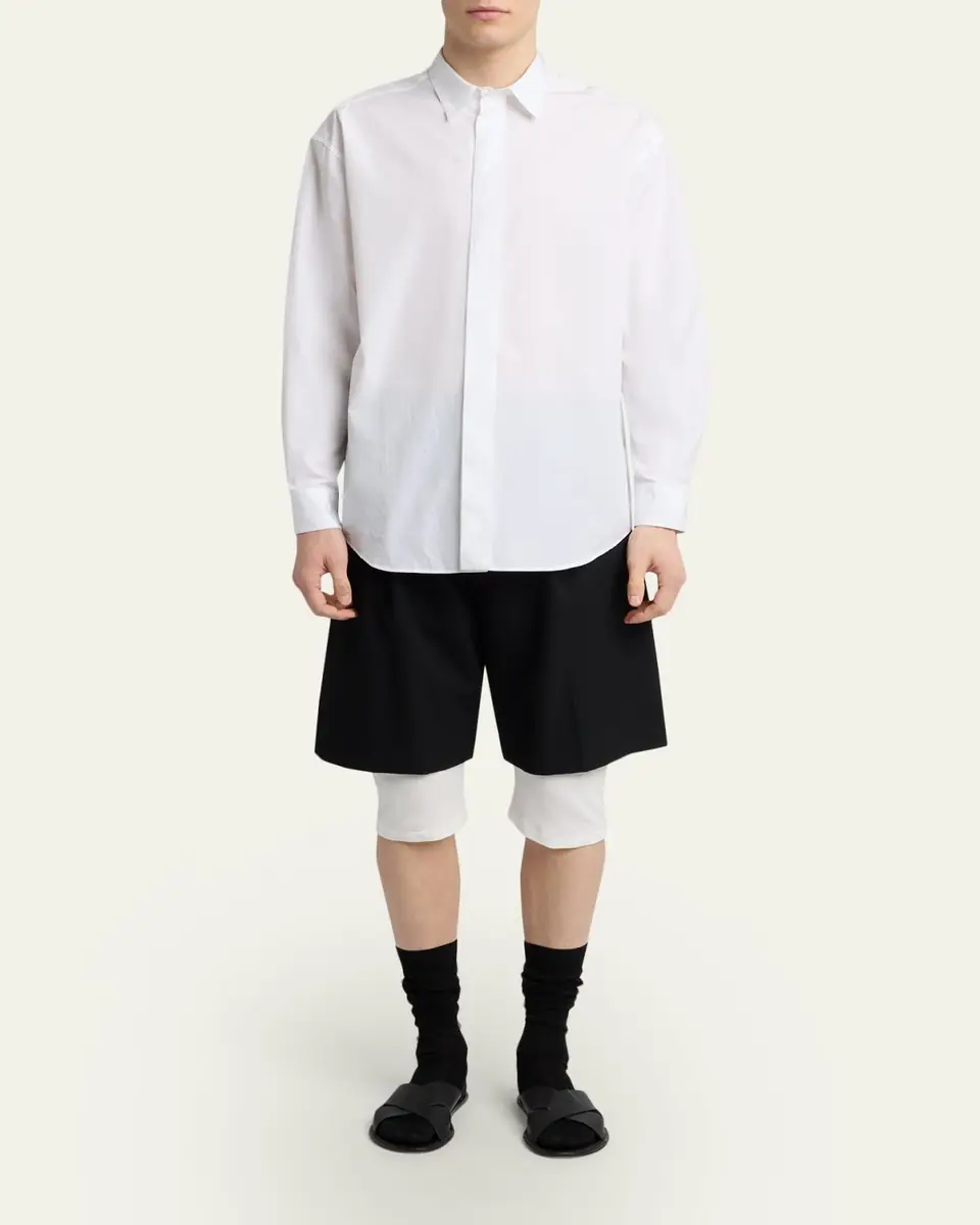 The Row Men's Nilo Concealed-Placked Button-Down Shirt | Thumbnail 2