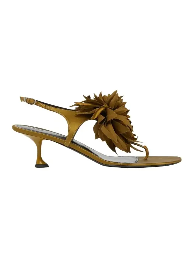 Tee Satin Flower Thong Sandals
