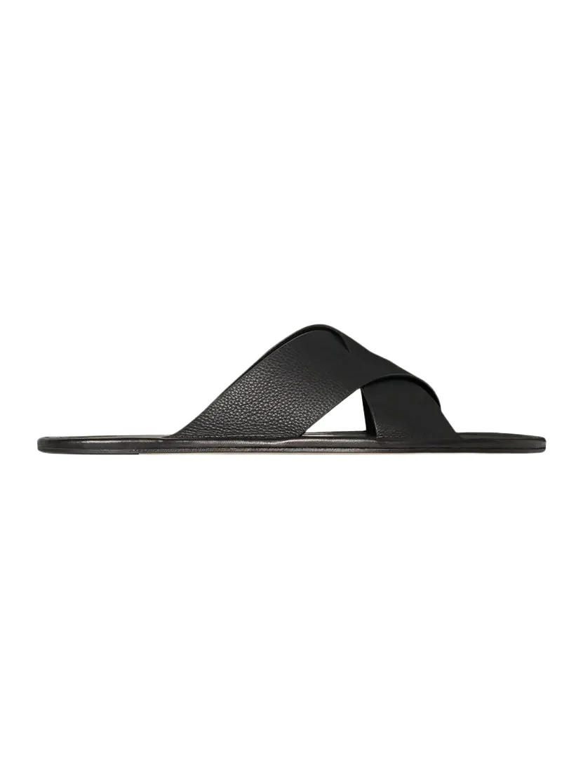 Malick Leather Crisscross Slide Sandals Malick Leather Crisscross Slide Sandals