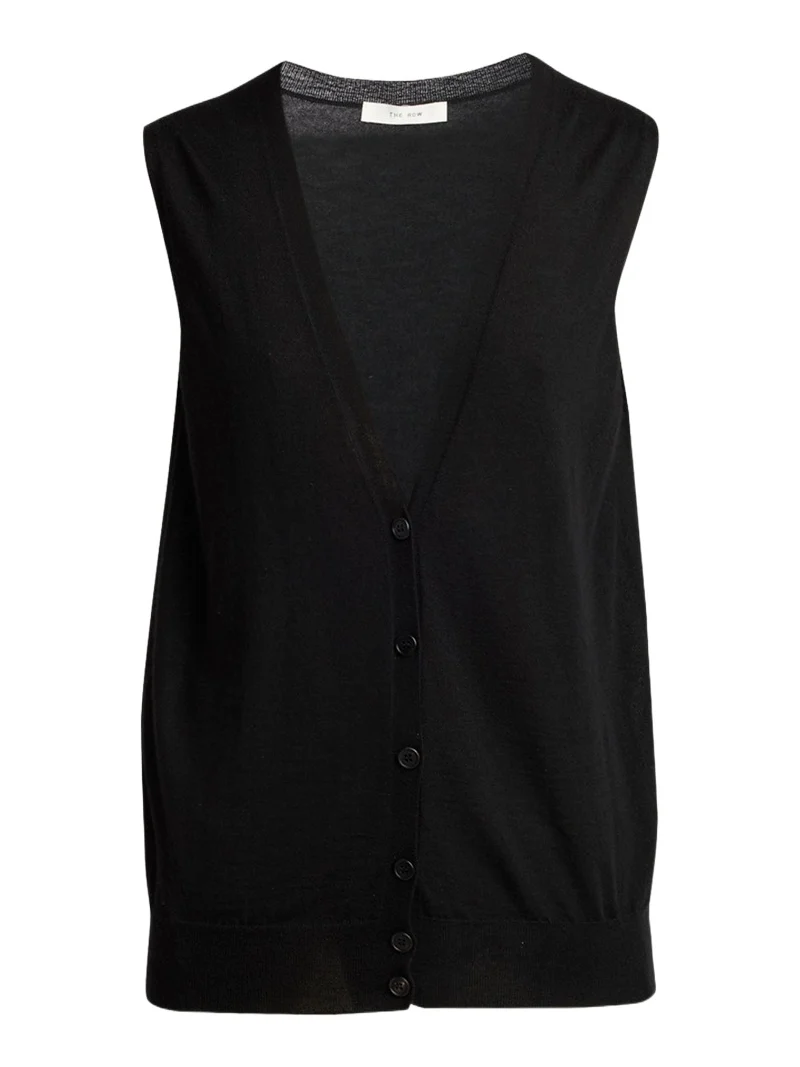 The Row Neel Cashmere Cardigan Vest