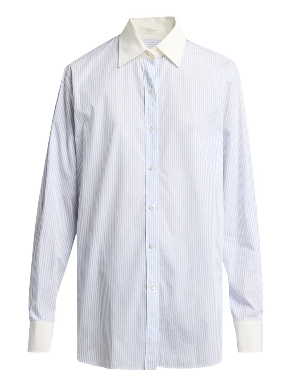 The Row Hilbert Striped Button-Down Tunic Shirt