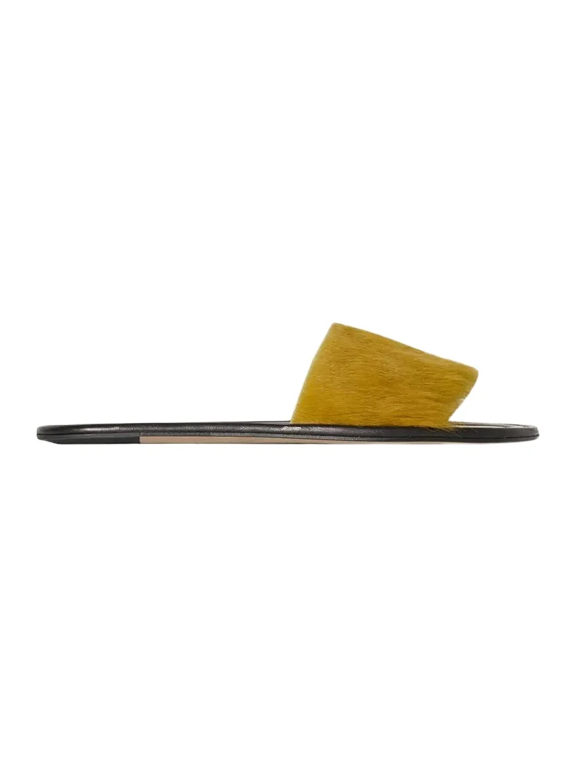 Malick Calf Hair Flat Slide Sandals Malick Calf Hair Flat Slide Sandals