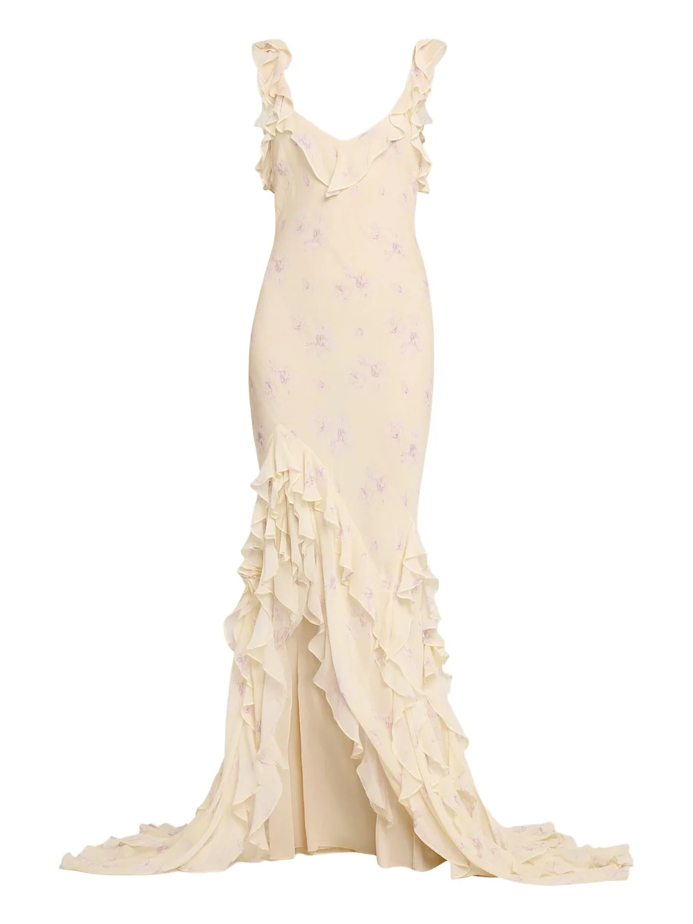 LoveShackFancy Roseline Floral Ruffle Maxi Dress