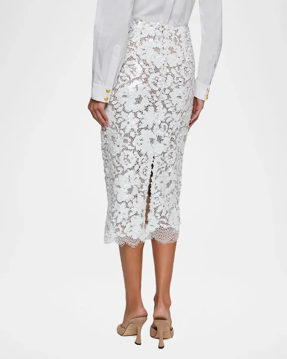 L'Agence Makena Sequined Lace Pencil Skirt | Thumbnail 3