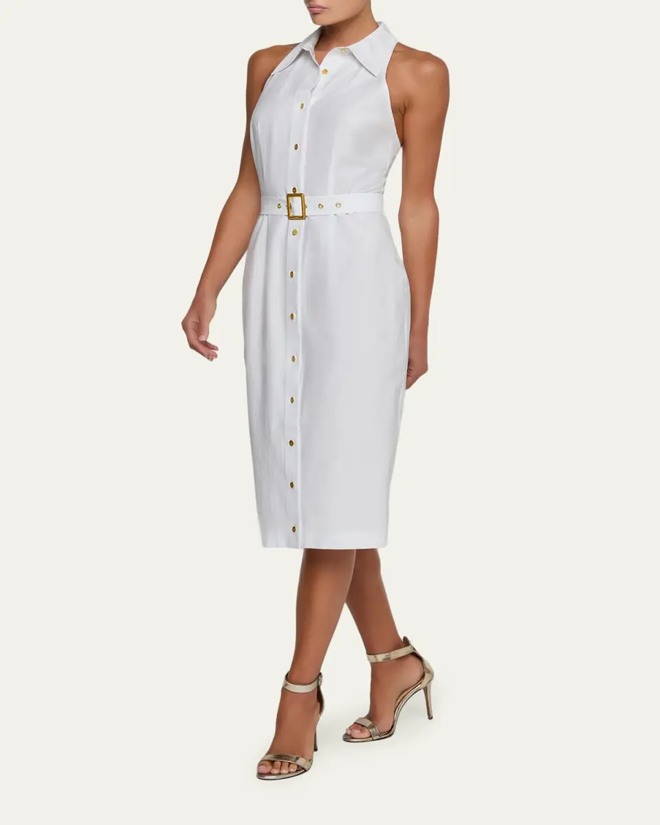 L'Agence Lisette Sleeveless Buttoned Shirtdress | Thumbnail 4 L'Agence Lisette Sleeveless Buttoned Shirtdress | Thumbnail 4