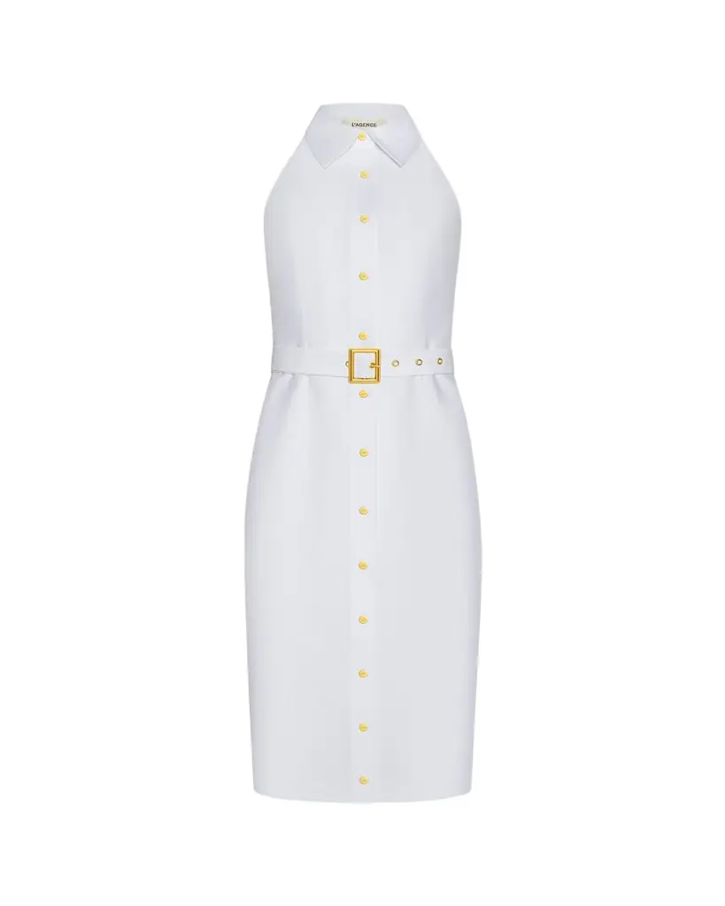 L'Agence Lisette Sleeveless Buttoned Shirtdress