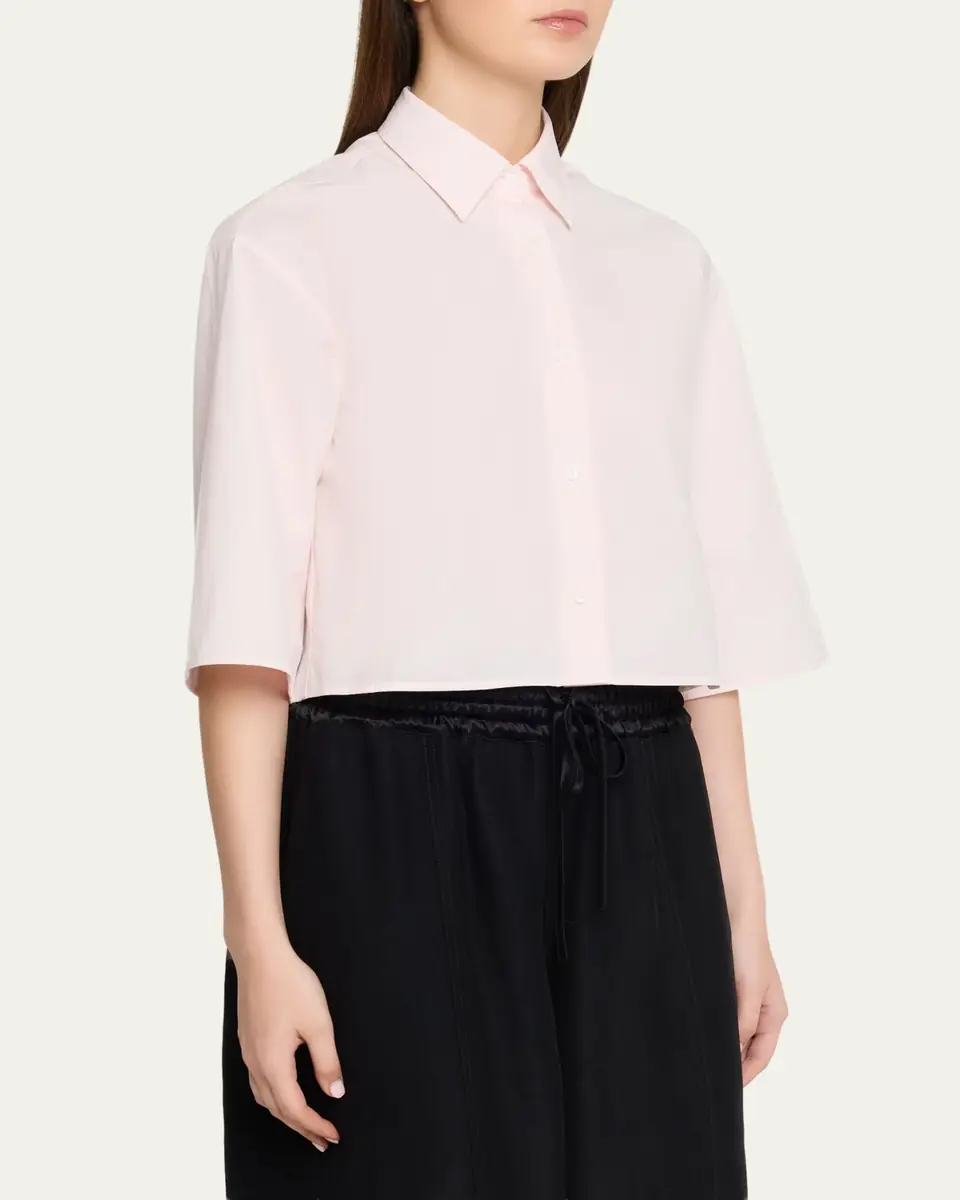 Maria McManus Short-Sleeve Cropped Button-Down Shirt | Thumbnail 4 Maria McManus Short-Sleeve Cropped Button-Down Shirt | Thumbnail 4