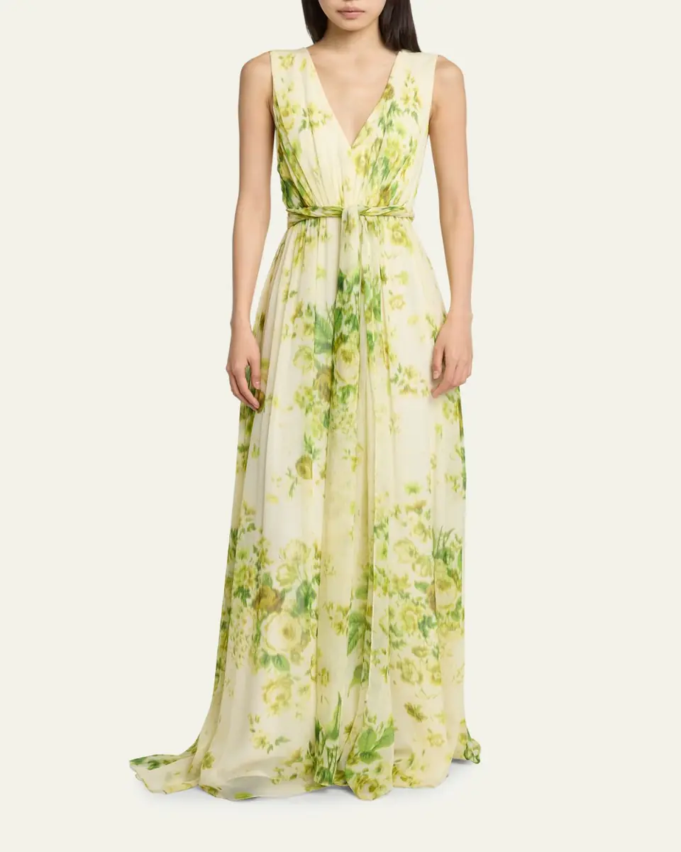 Erdem Sleeveless Floral-Print Silk Gown | Thumbnail 2 Erdem Sleeveless Floral-Print Silk Gown | Thumbnail 2