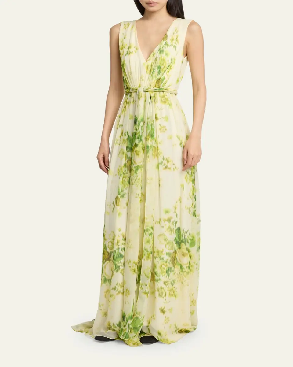 Erdem Sleeveless Floral-Print Silk Gown | Thumbnail 4 Erdem Sleeveless Floral-Print Silk Gown | Thumbnail 4