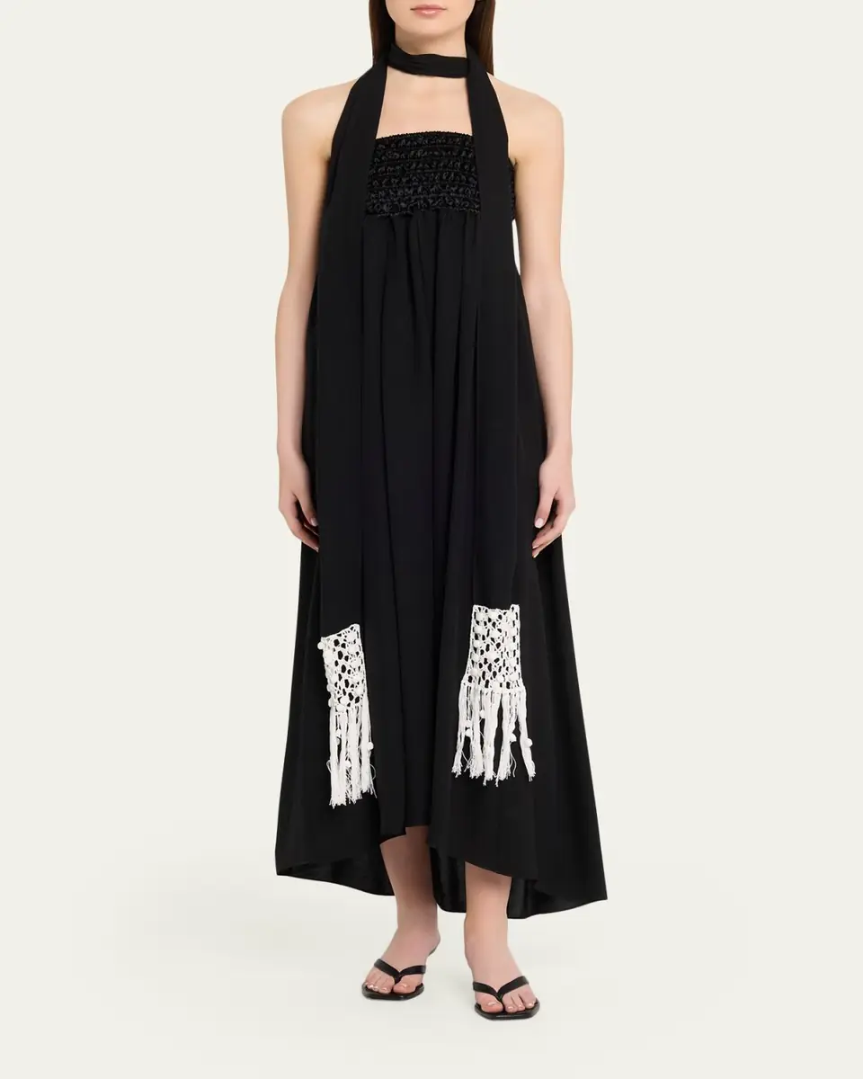 Maria McManus Macrame Scarf Empire-Waist Gown | Thumbnail 2 Maria McManus Macrame Scarf Empire-Waist Gown | Thumbnail 2