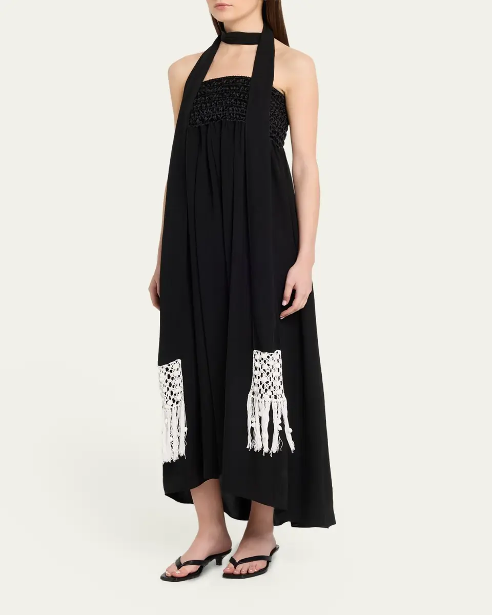 Maria McManus Macrame Scarf Empire-Waist Gown | Thumbnail 4 Maria McManus Macrame Scarf Empire-Waist Gown | Thumbnail 4