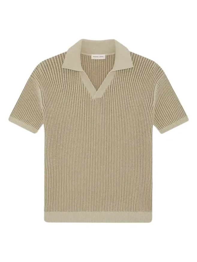 Rino CottonCashmere Rib-Knit Polo Sweater Rino CottonCashmere Rib-Knit Polo Sweater