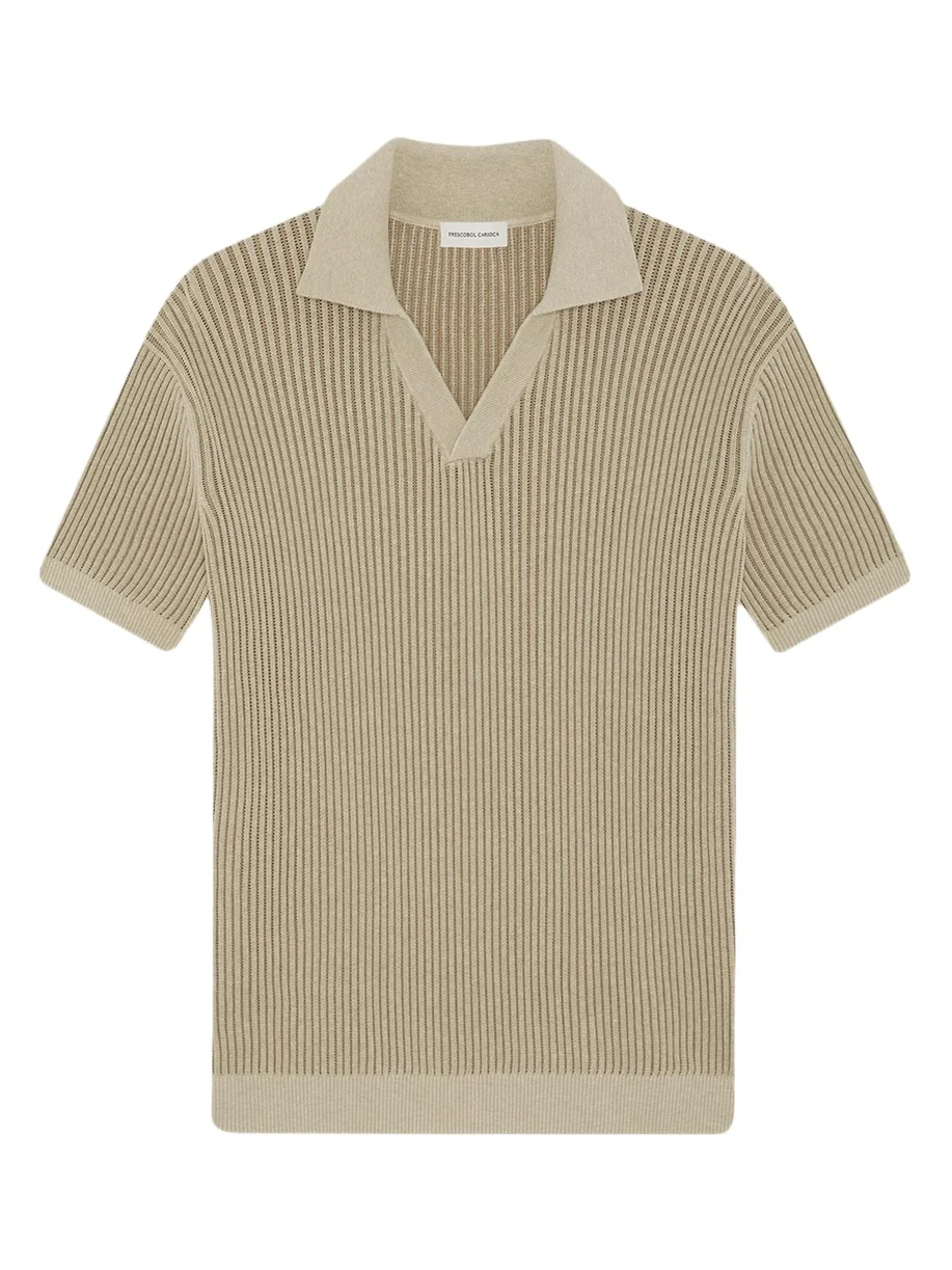 Rino CottonCashmere Rib-Knit Polo Sweater Rino CottonCashmere Rib-Knit Polo Sweater