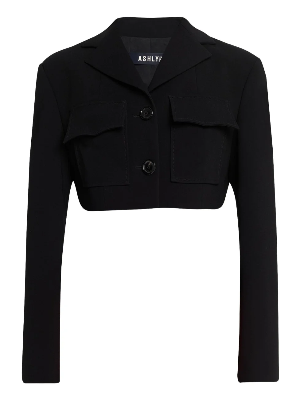 Ashlyn Elizabeth Flap-Pocket Buttoned Jacket