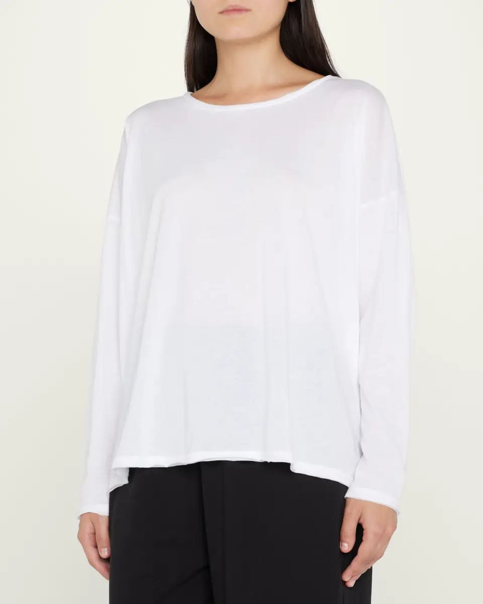 Eskandar Long-Sleeve Scoop-Neck Lightweight T-Shirt | Thumbnail 4
