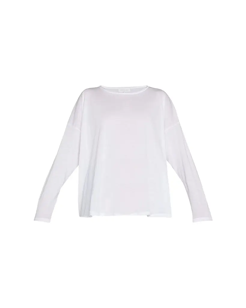 Eskandar Long-Sleeve Scoop-Neck Lightweight T-Shirt | Image 1 Eskandar Long-Sleeve Scoop-Neck Lightweight T-Shirt | Image 1