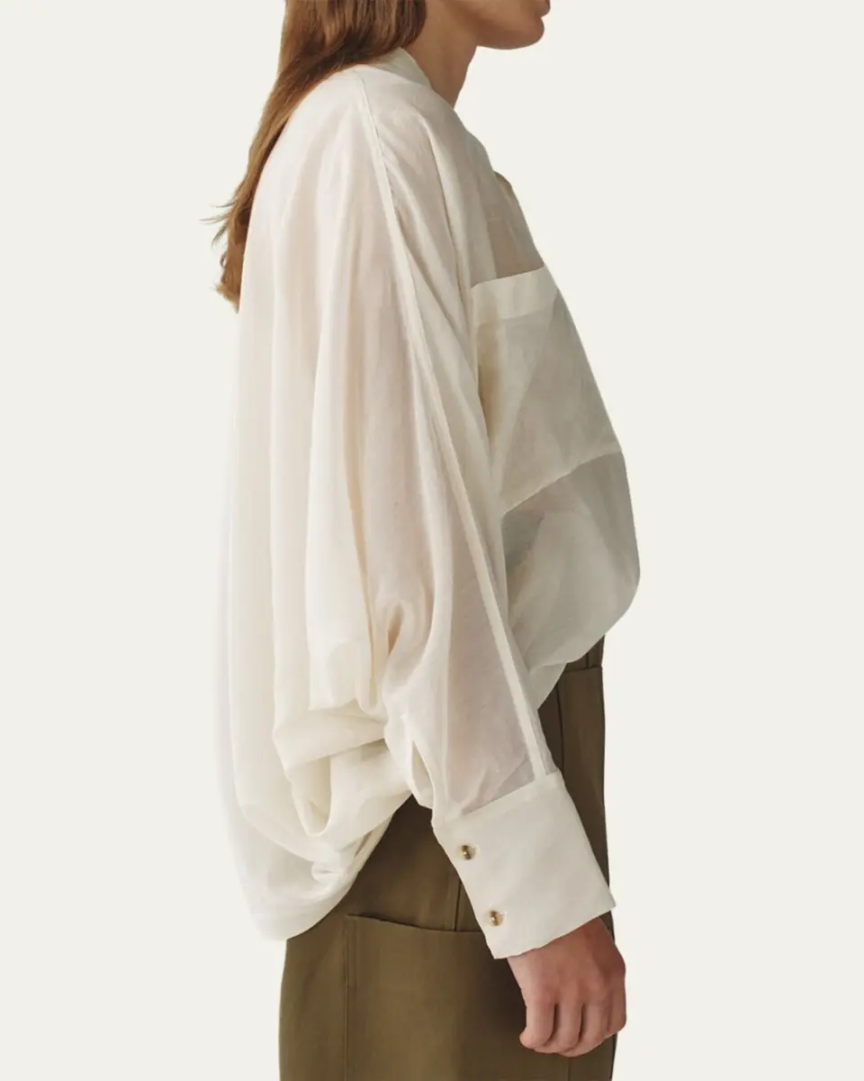 Attersee Sheer Cotton Voile Oversized Utility Shirt | Thumbnail 4 Attersee Sheer Cotton Voile Oversized Utility Shirt | Thumbnail 4