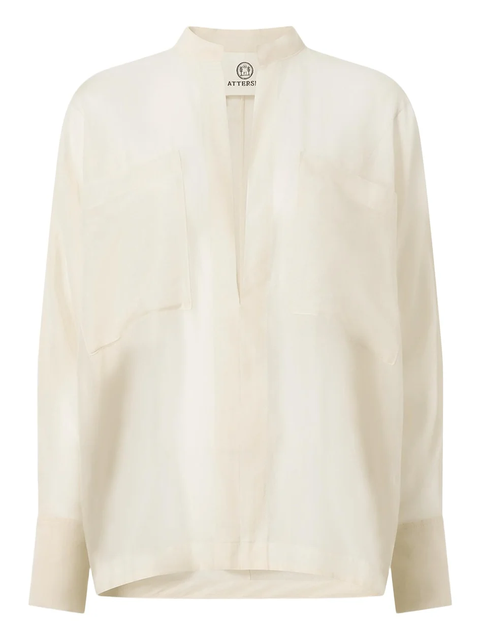 Attersee Sheer Cotton Voile Oversized Utility Shirt